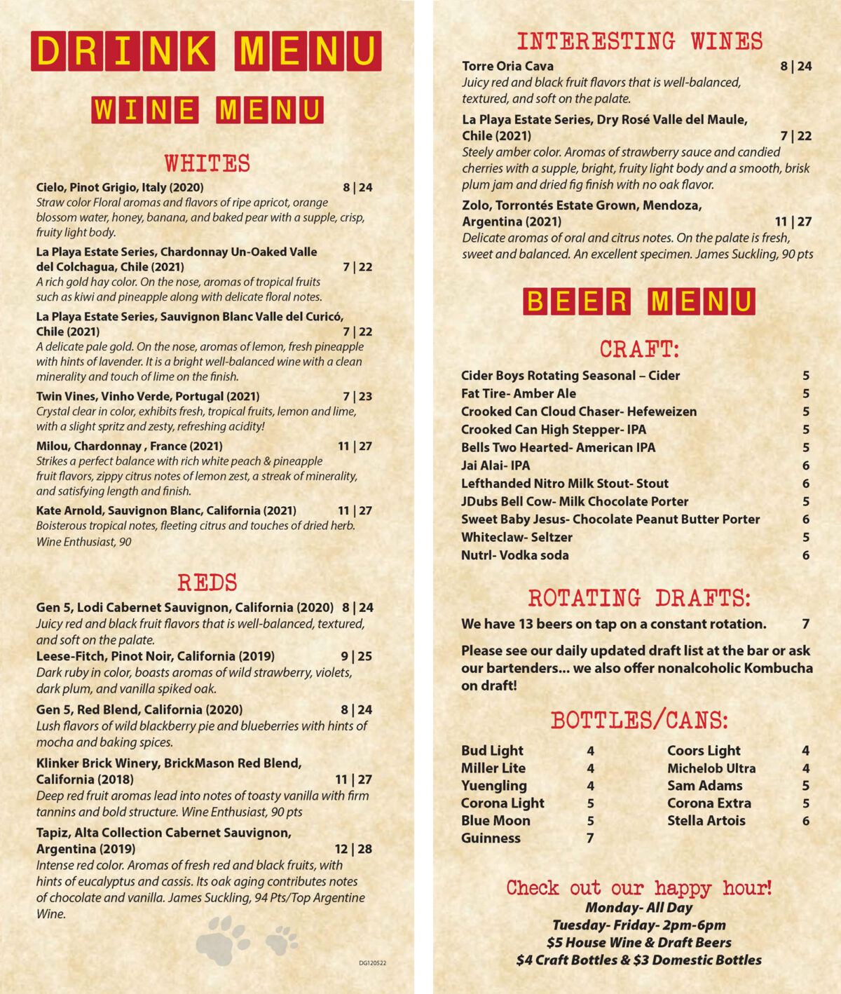 YDE Drink Menu Gotha 120522 Yellow Dog Eats Yde drink menu gotha 120522 yellow dog eats