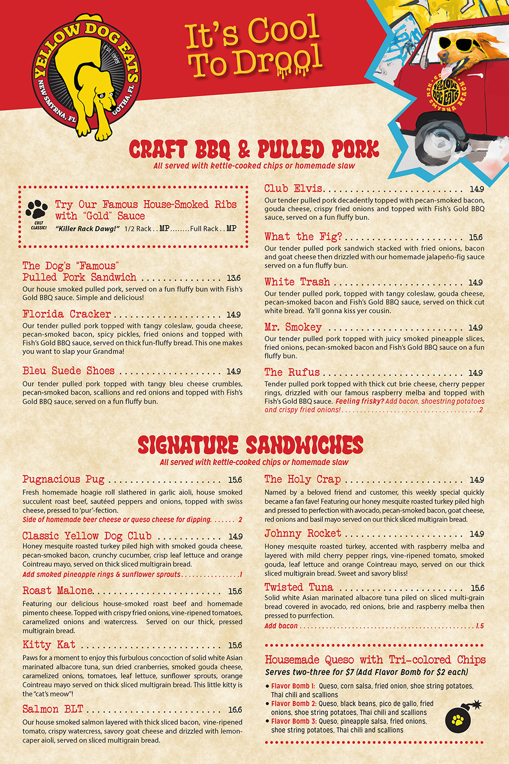 Yellow Dog Eats Menu - Gotha Location